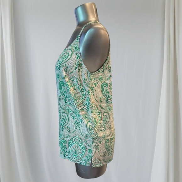 ✅Elegant Green Paisley Camisole Top - Picture 4 of 12